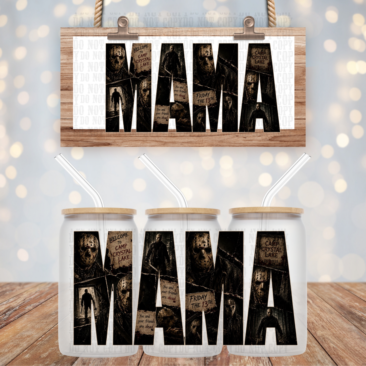 MAMA HORROR BUNDLE UV DTF CUP WRAP- SHOP EXCLUSIVE BY CIERA