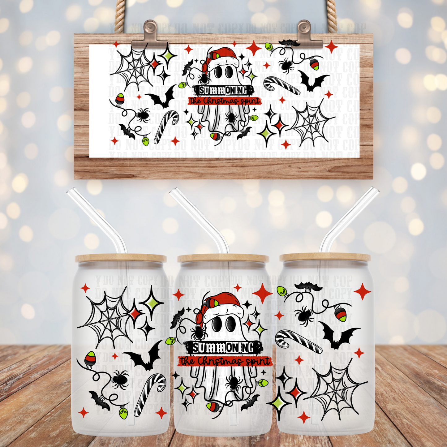 SUMMONING CHRISTMAS GHOSTY UV DTF CUP WRAP
