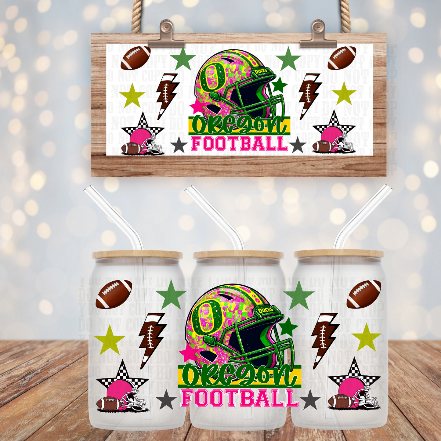 COLLEGE FOOTBALL BUNDLE UV DTF CUP WRAP