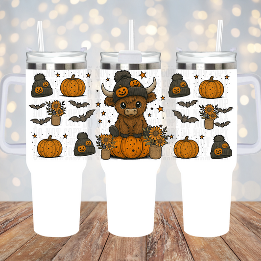 40oz PUMPKIN PATCH COW UV DTF CUP WRAP