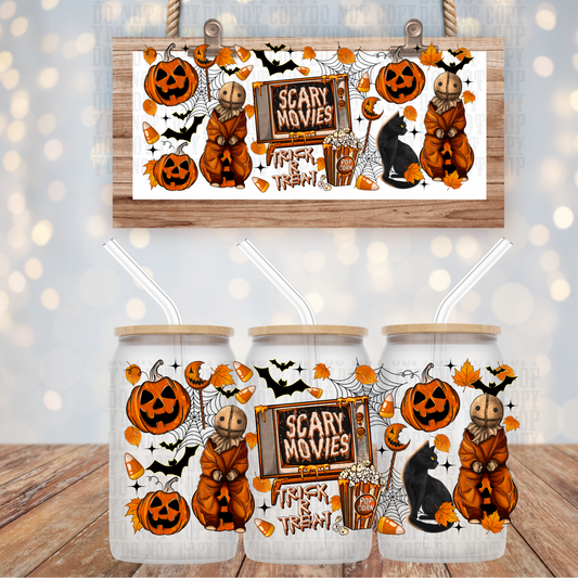 SAM SCARY MOVIES UV DTF CUP WRAP