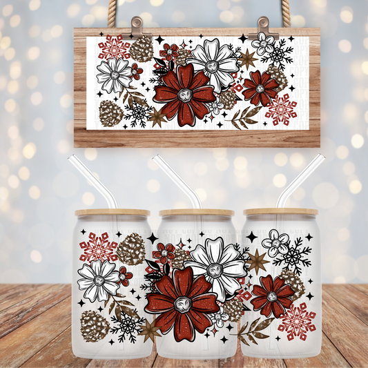 WINTER FLOWERS  UV DTF CUP WRAP