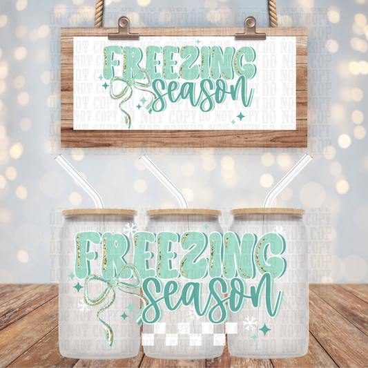 FREEZING BLUE SEASON UV DTF CUP WRAP