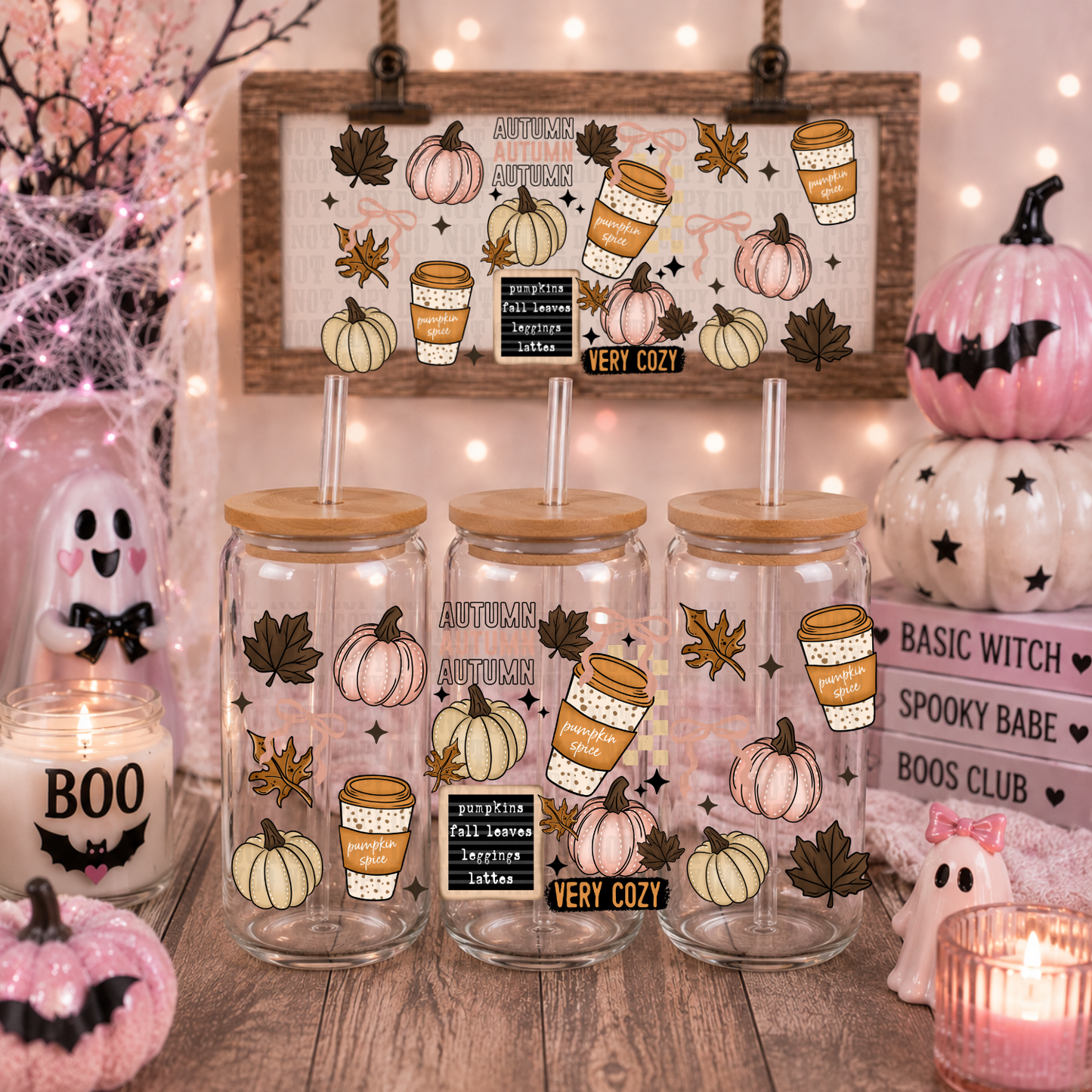 FALL COLLAGE UV DTF CUP WRAP