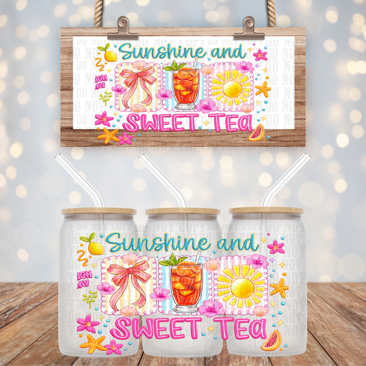 SUNSHINE AND SWEET TEA UV DTF CUP WRAP