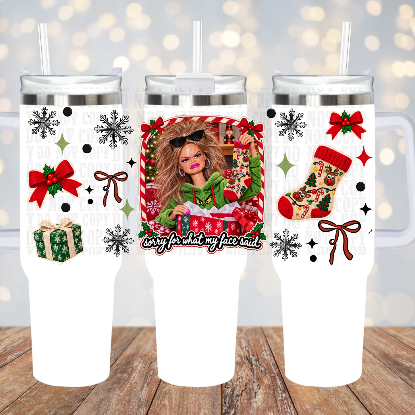40oz UNGRATEFUL DOLL   UV DTF CUP WRAP