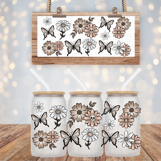 SKELLY FALL FLOWERS UV DTF CUP WRAP
