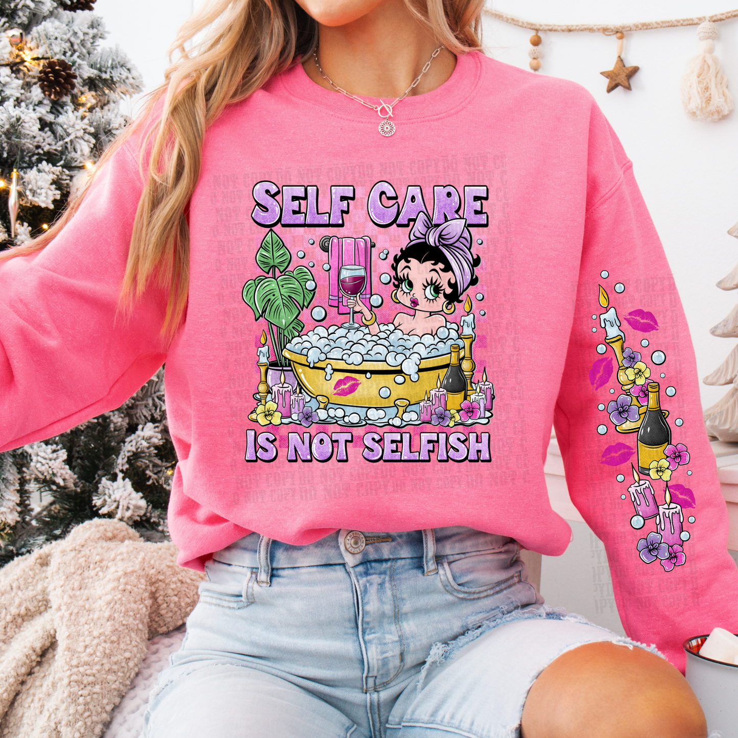 SELF CARE VALENTINES WITH SLEEVE DTF