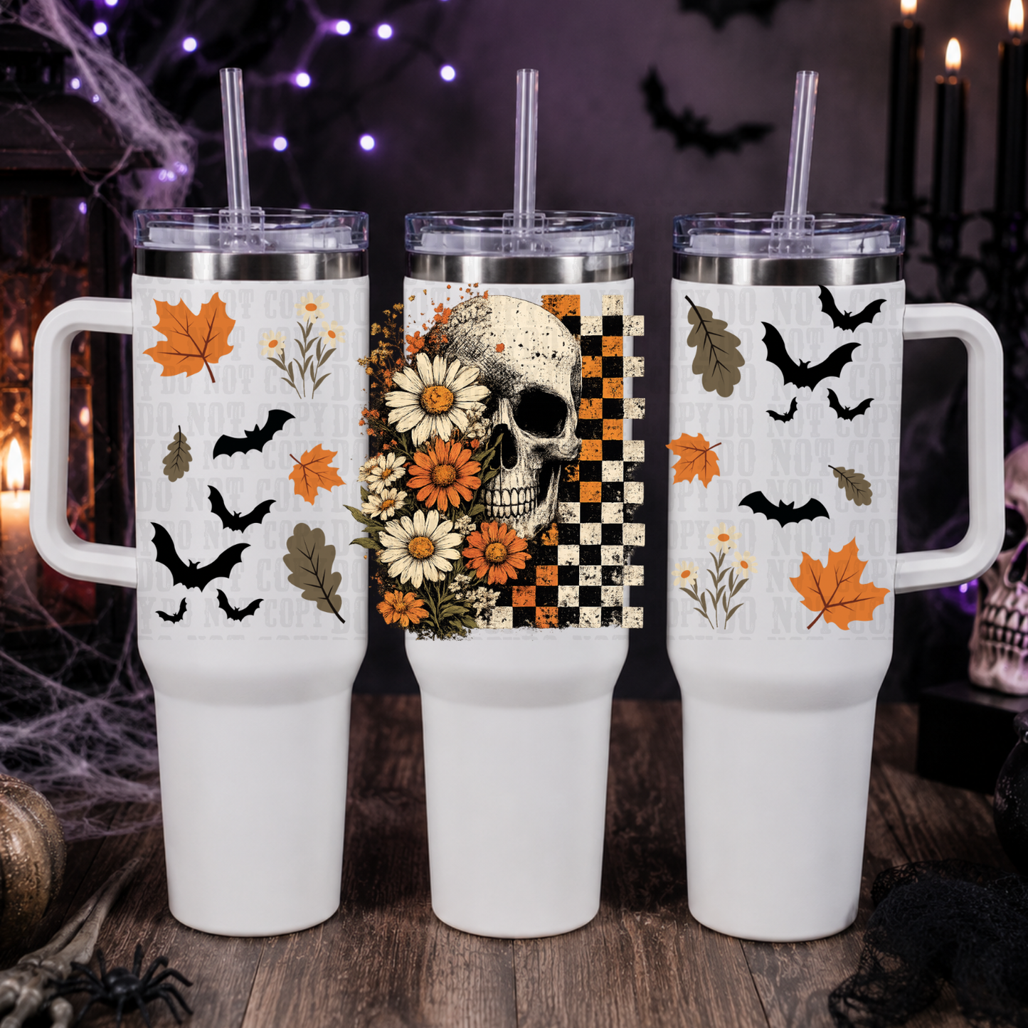 40oz FALL SKELLY UV DTF CUP WRAP - SHOP EXCLUSIVE FROM CIERRA