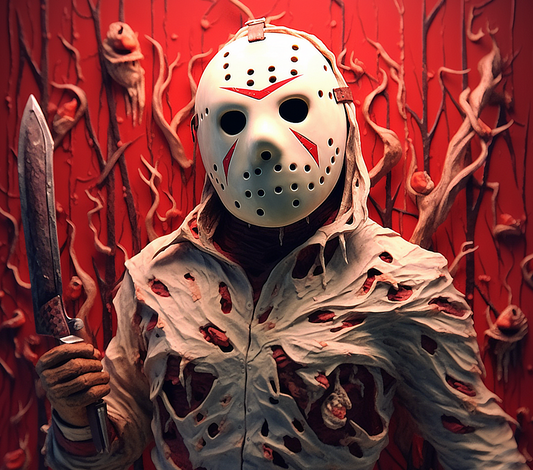 3D MM Mask Red Horror  Sublimation Print