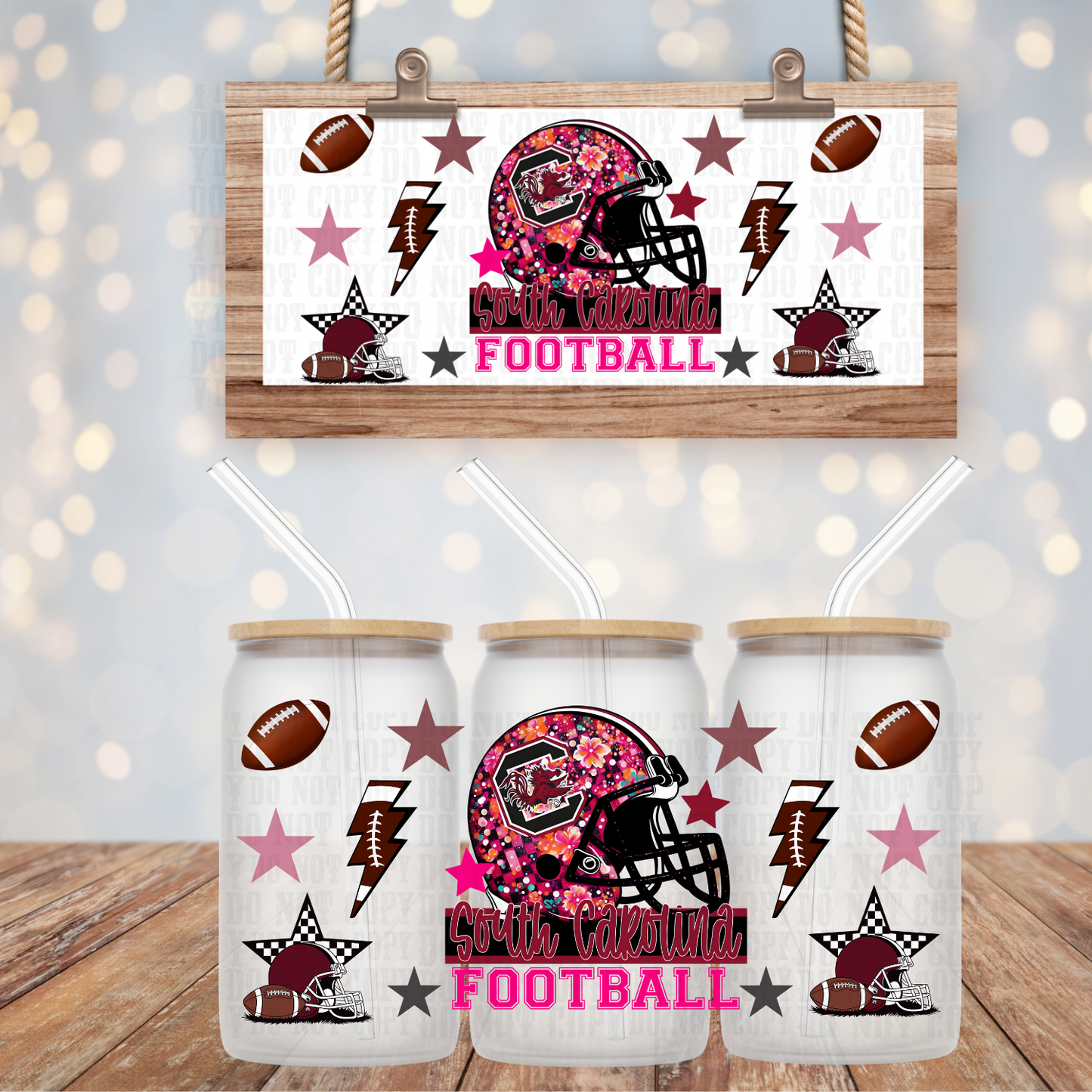 COLLEGE FOOTBALL BUNDLE UV DTF CUP WRAP