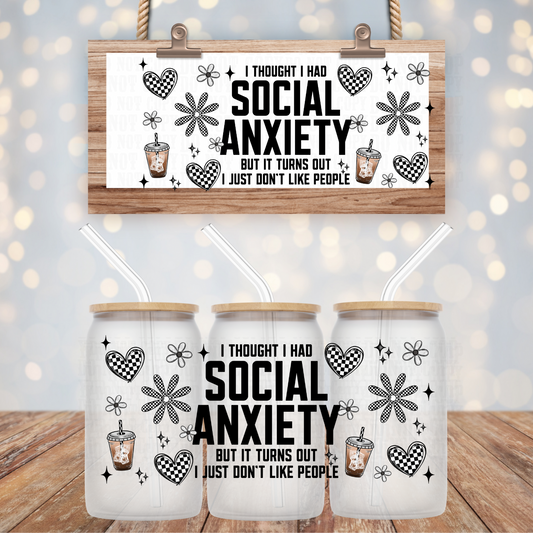 SOCIAL ANXIETY UV DTF CUP WRAP
