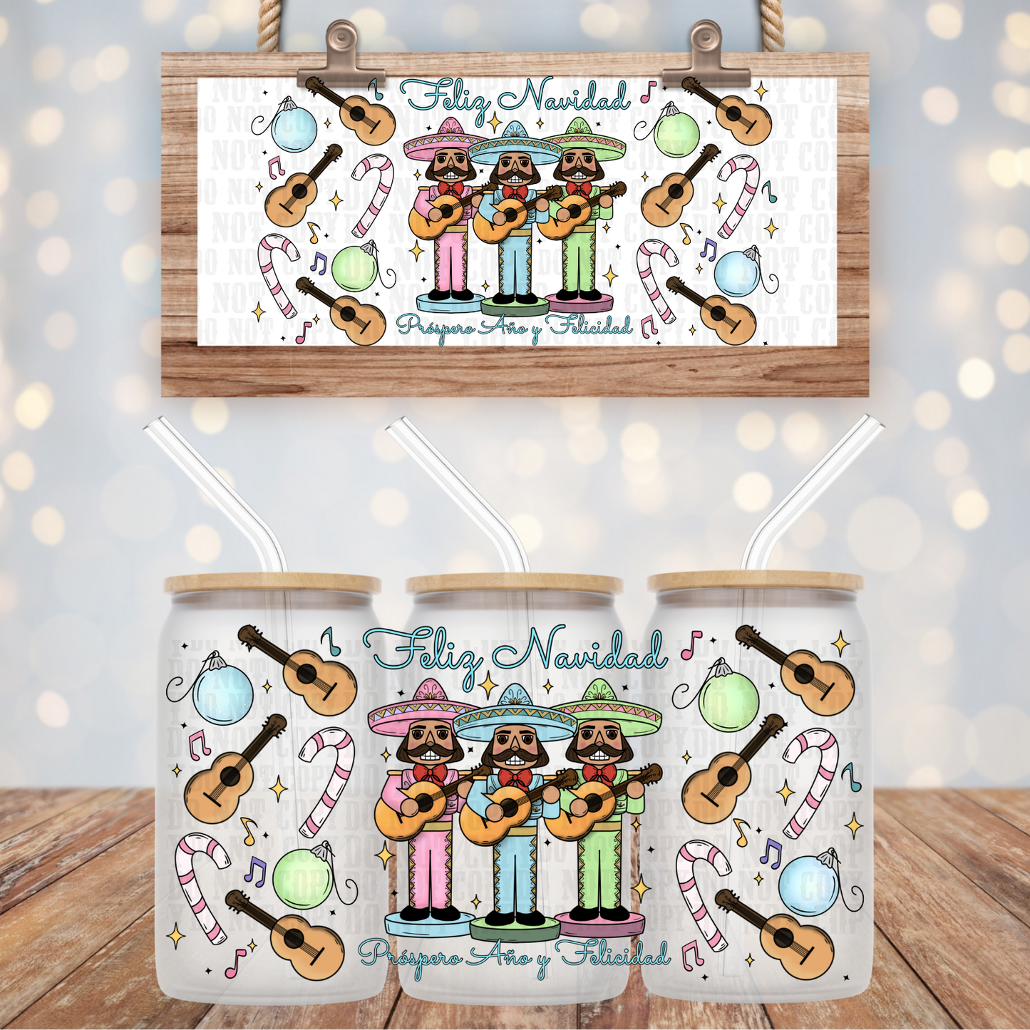 FELIZ NAVIDAD  UV DTF CUP WRAP