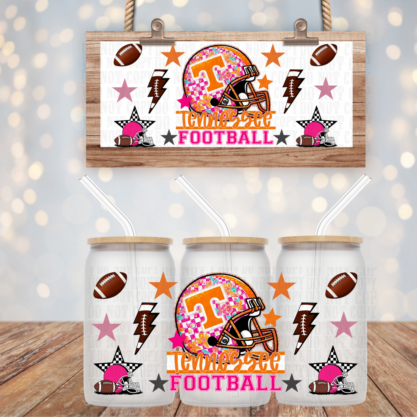 COLLEGE FOOTBALL BUNDLE UV DTF CUP WRAP