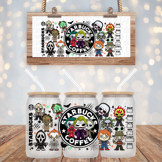 HORROR FRIENDS STARBIES COFFEE UV DTF CUP WRAP
