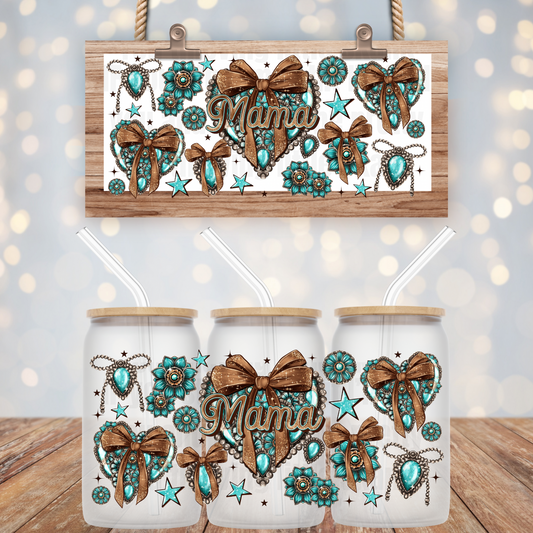 TURQOUISE MAMA UV DTF CUP WRAP