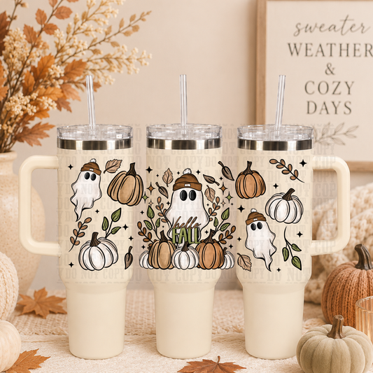 40oz HELLO FALL GHOST  UV DTF CUP WRAP