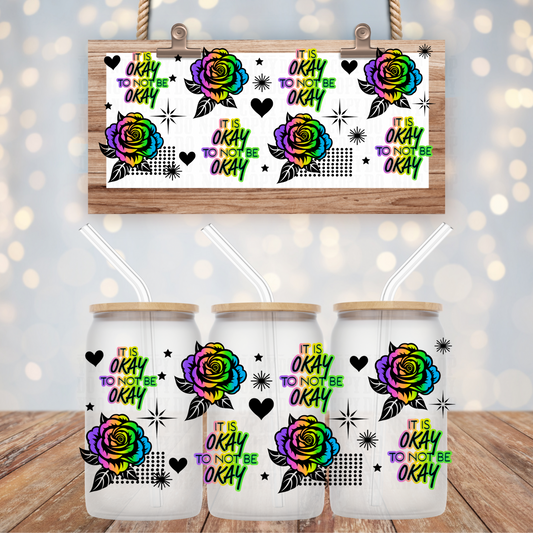 NEON IT'S OK UV DTF CUP WRAP