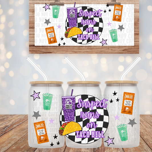 SUSPECT TACOS  UV DTF CUP WRAP-Shop Exclusive by Ciera