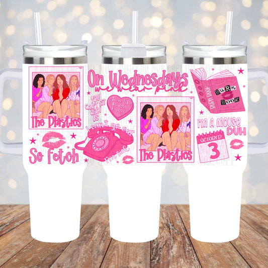 40oz PINK WEDNESDAY UV DTF CUP WRAP