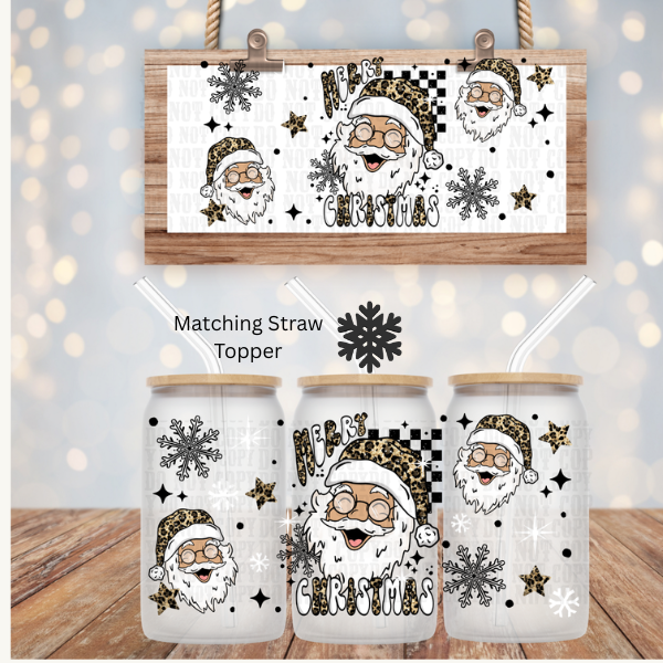 CHEETAH SANTA UV DTF CUP WRAP