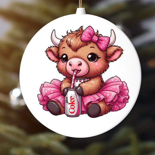 DIET COKE  COW UV DTF ORNAMENT DECAL