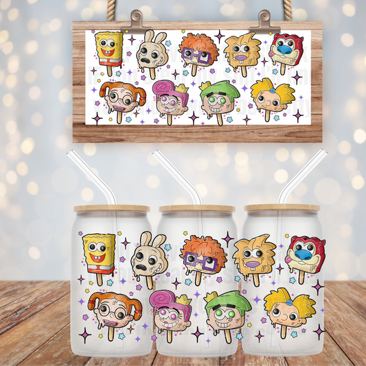 90'S CARTOONS POPS  UV DTF CUP WRAP
