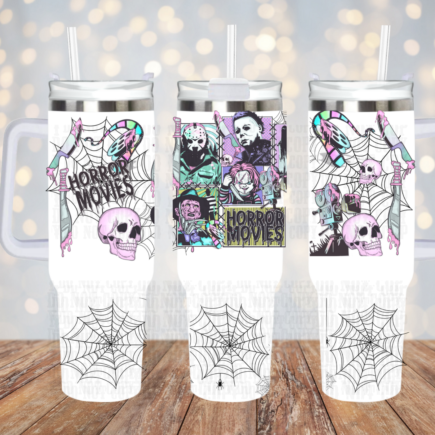40oz HORROR MOVIES UV  DTF CUP WRAP