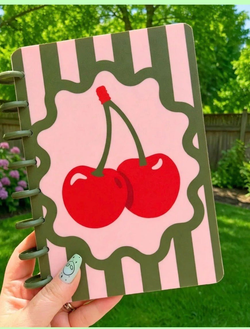 Stripe Cherry A5 Refillable Disc-Bound Notebook | Planner & Journal (Copy)