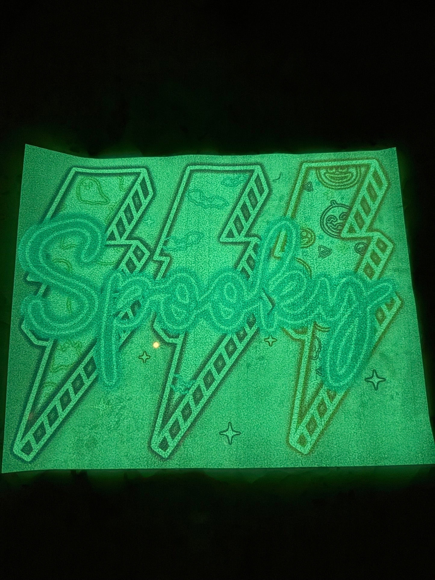 BOLT SPOOKY NEON  GLOW IN THE DARK DTF