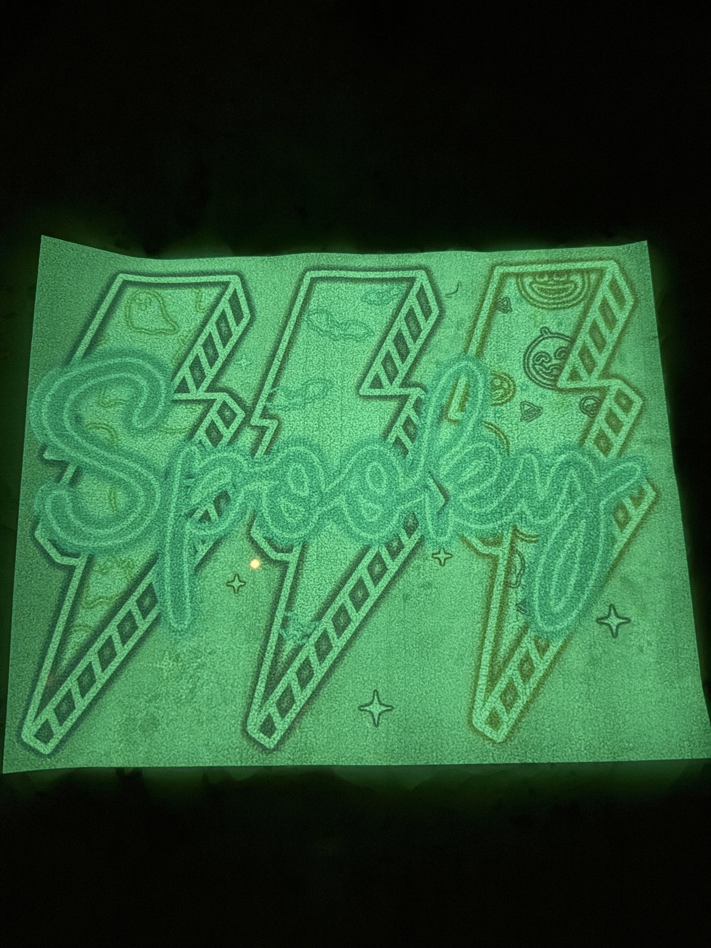 Glow in the Dark NEON BOLT DTF