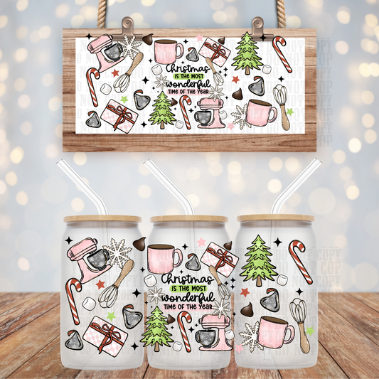 HOLIDAY BAKING COLLAGE UV DTF CUP WRAP