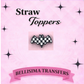 3D CHECKERED BAT STRAW TOPPER -  STANDARD AND STANLEY