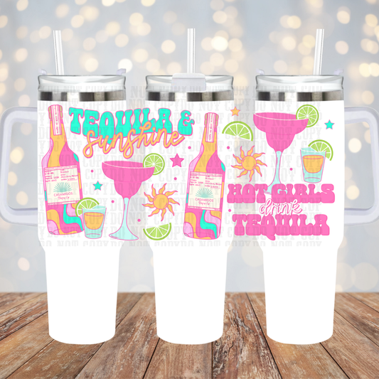 40oz HOT GIRLS DRINK TEQUILA UV DTF CUP WRAP