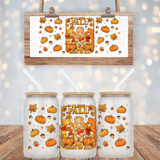 FALL BEARS UV DTF CUP WRAP