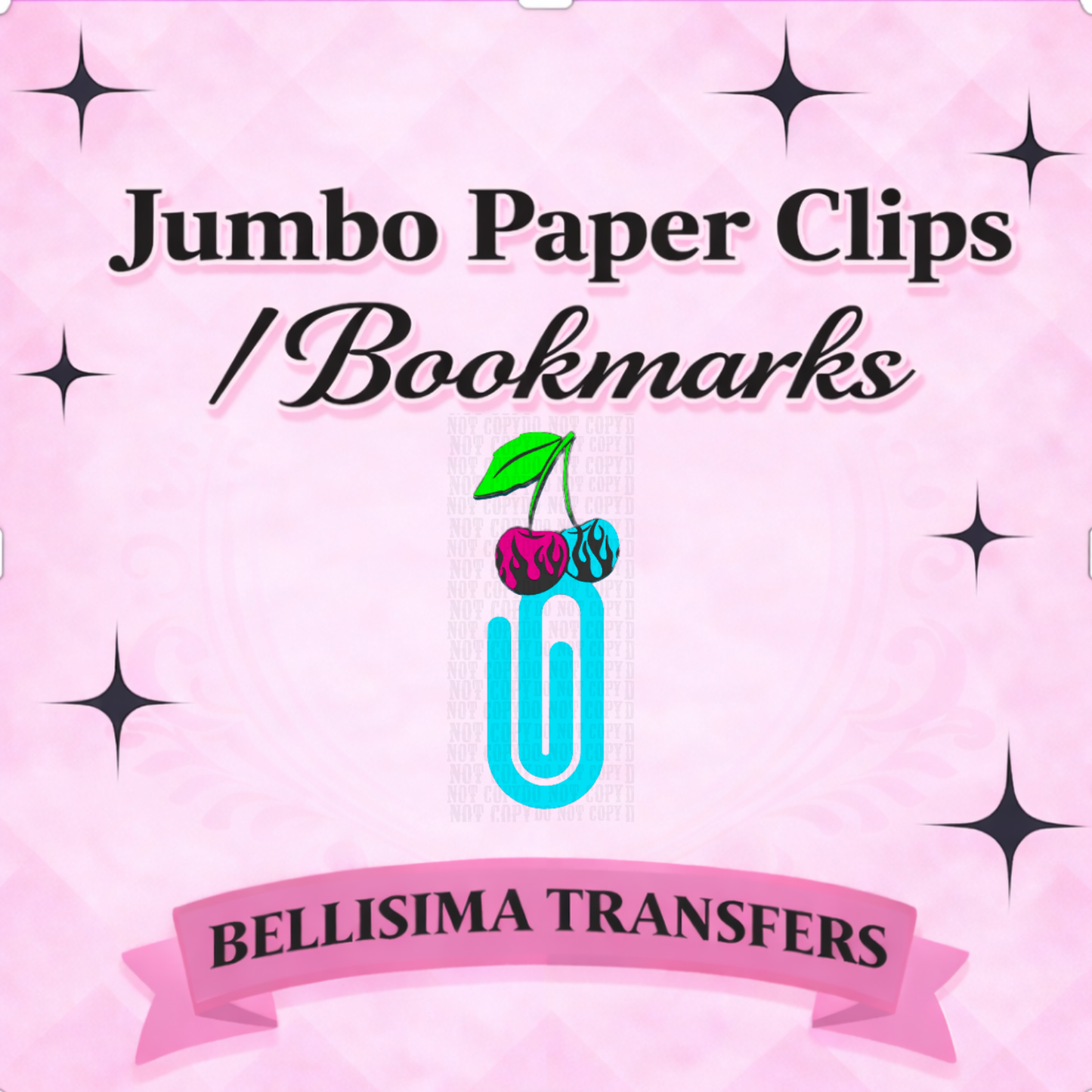 CHERRY FLAME Jumbo Paperclip Bookmark | Cute Checkered Planner Clip
