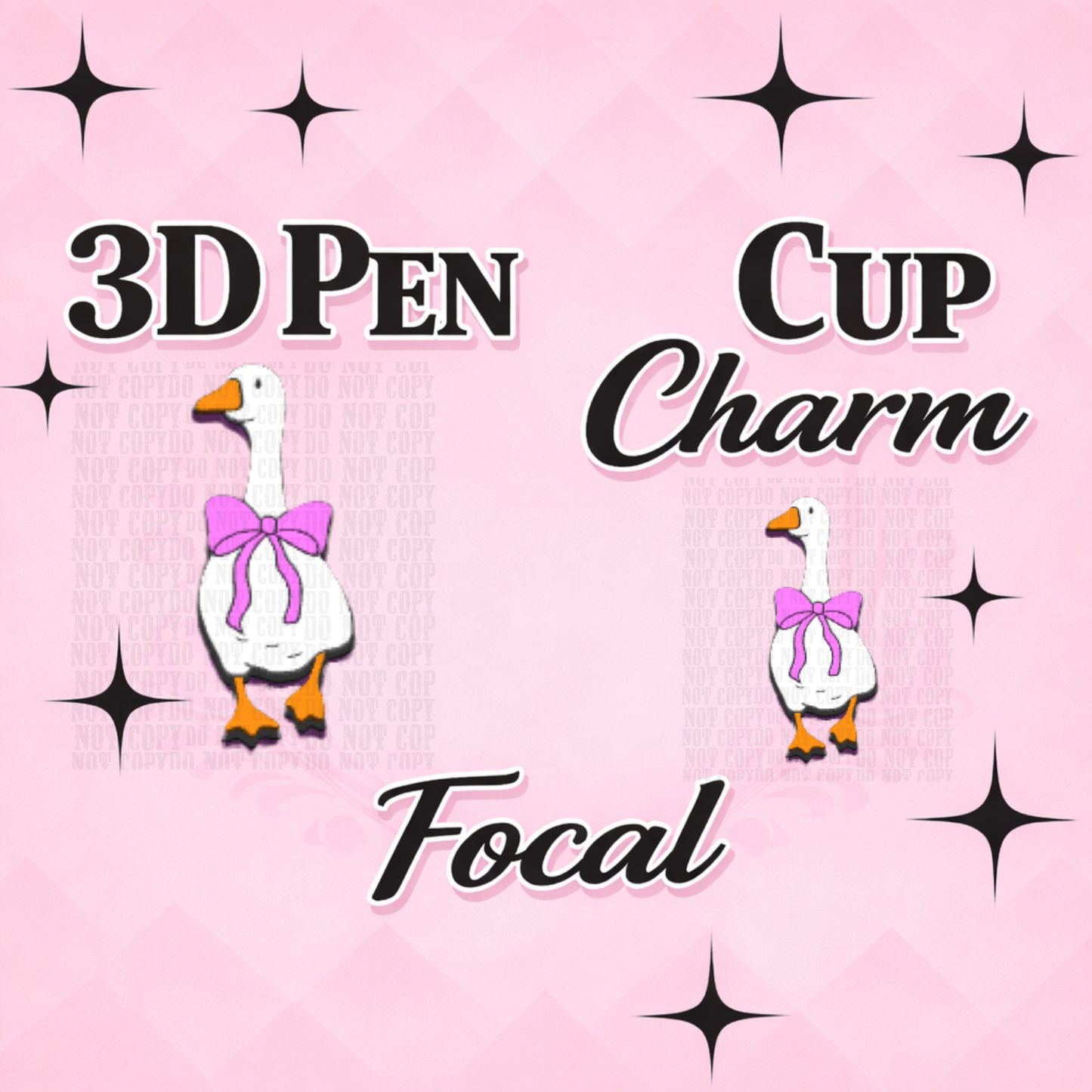 CUTESY GOOSE Focal for Pen & Cup Charms -Interchangeable Decorative Pen Toppers