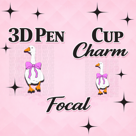 CUTESY GOOSE Focal for Pen & Cup Charms -Interchangeable Decorative Pen Toppers