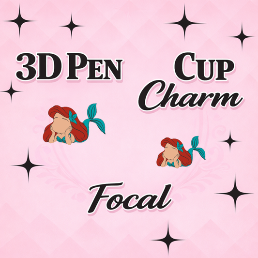 OCEAN PRINCESS Focal for Pen & Cup Charms -Interchangeable Decorative Pen Toppers