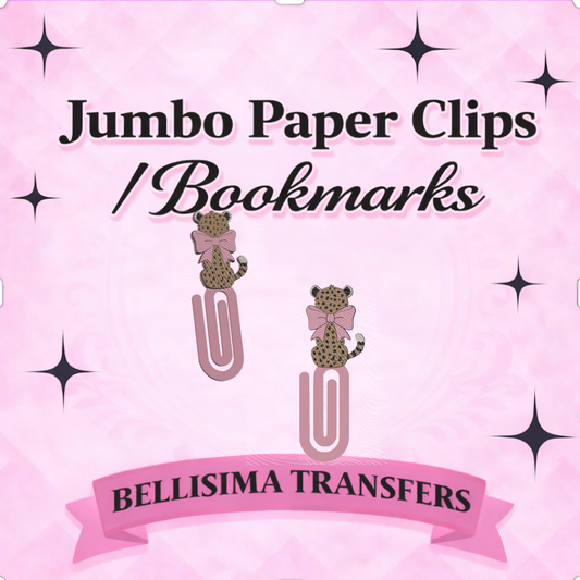 COQUETTE CHEETAH Jumbo Paperclip Bookmark | Cute Checkered Planner Clip