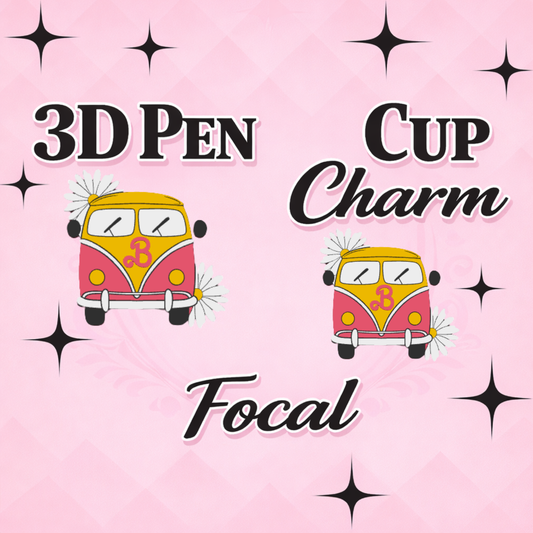 RETRO VAN Focal for Pen & Cup Charms -Interchangeable Decorative Pen Toppers