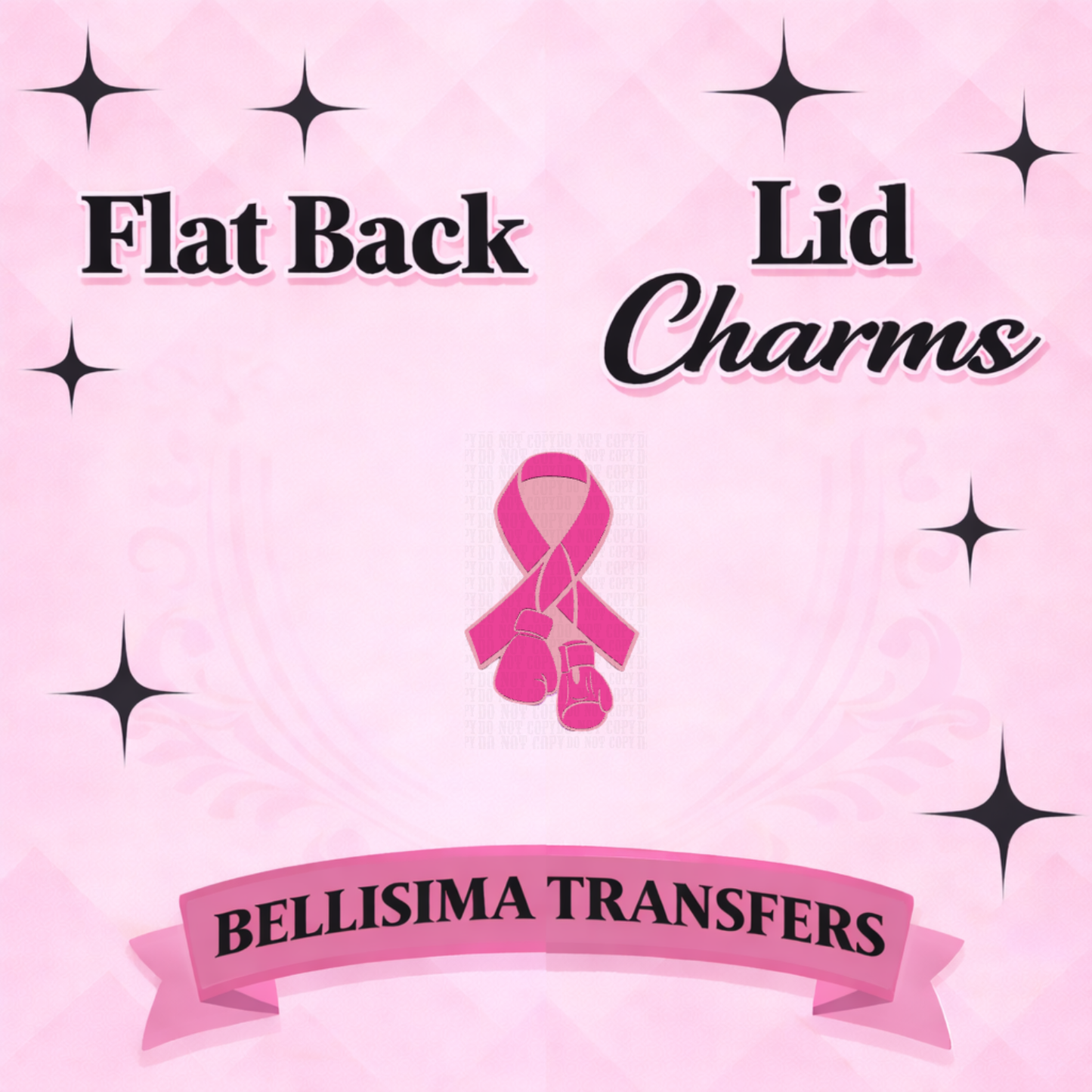 PINK RIBBON FLAT BACK CHARM