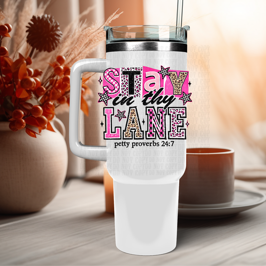 40oz PETTY PROVERBS UV DTF Cup Decal