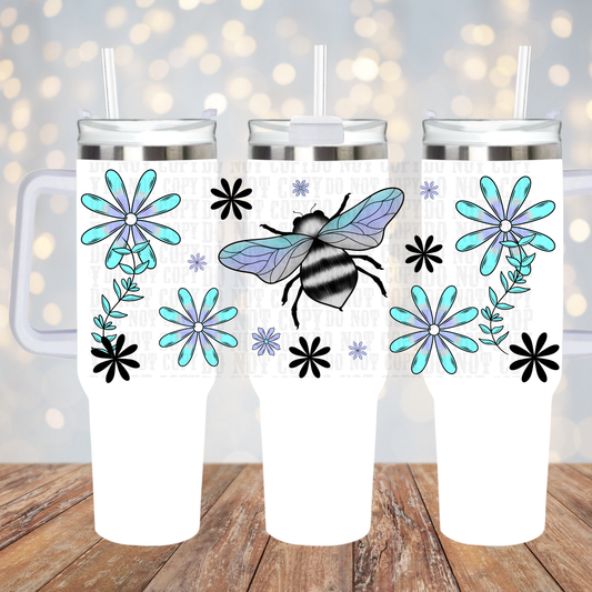 40OZ BLUE BEES UV DTF CUP WRAP