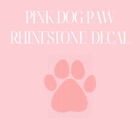 PINK DOG PAW RHINESTONE LID DECAL