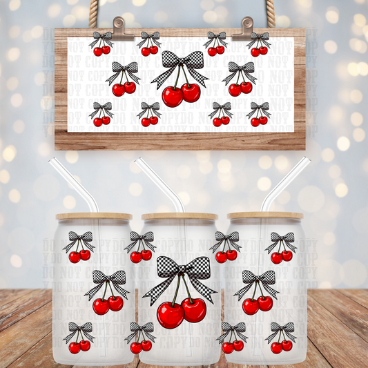 CHERRY CHECKER UV DTF CUP WRAP - SHOP EXCLUSIVE BY CIERA