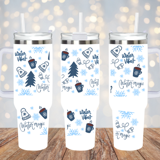 40oz WINTER VIBES UV DTF CUP WRAP