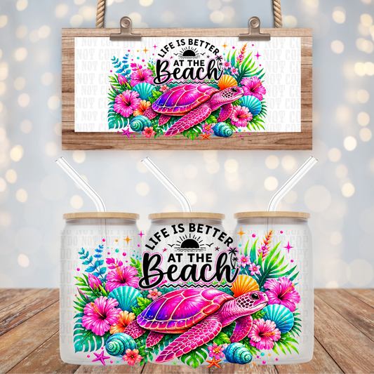LIFE IS BETTER AT THE BEACH  UV DTF CUP WRAP