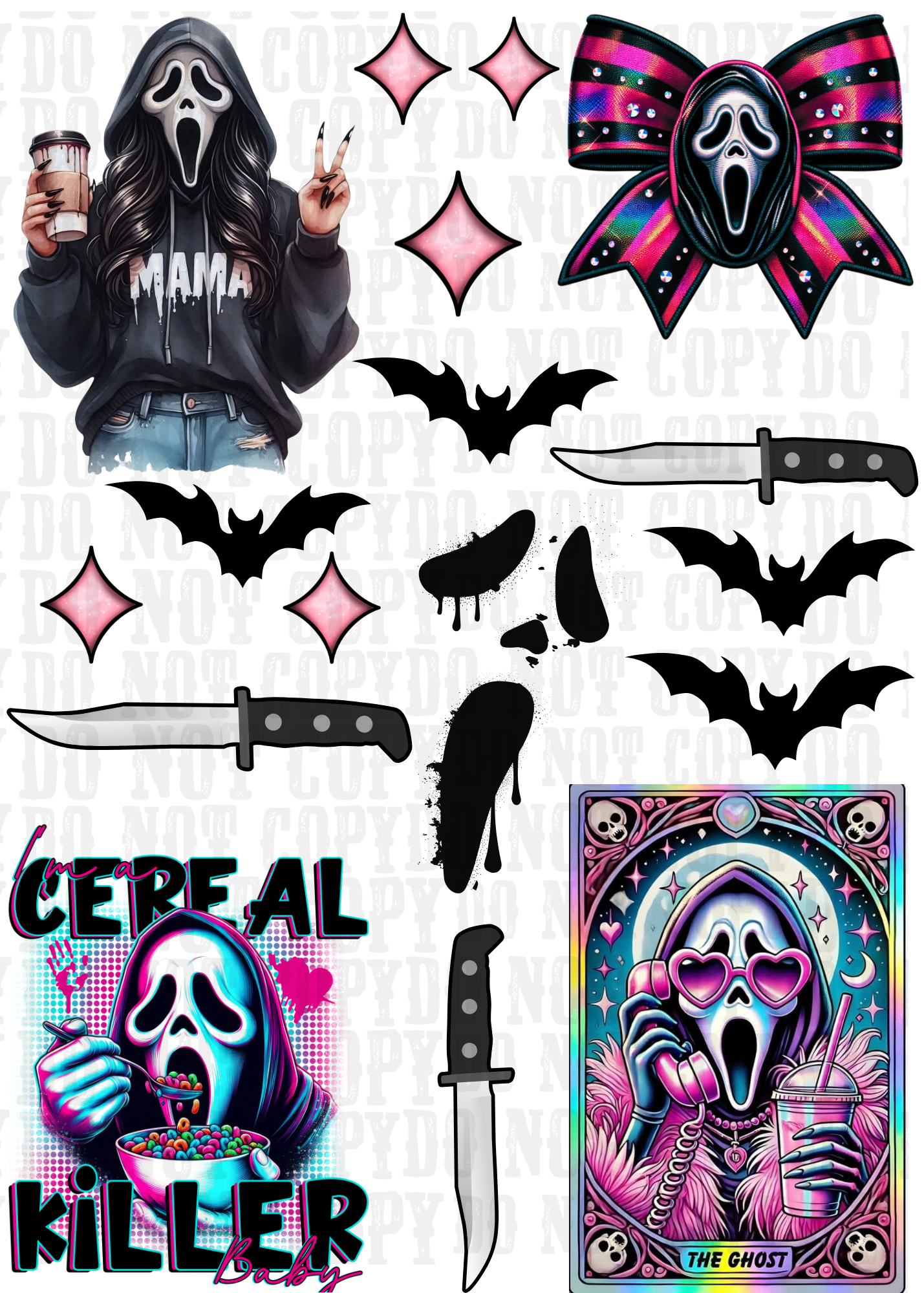 GHOSTY-POO UV DTF ELEMENT SHEET -SHOP EXCLUSIVE
