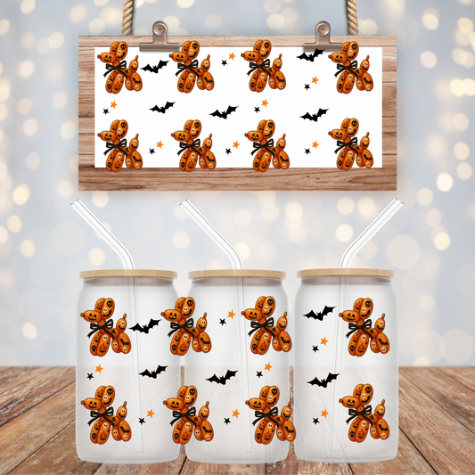 HALLOWEEN BALLOON DOG STACKED  UV DTF CUP WRAP